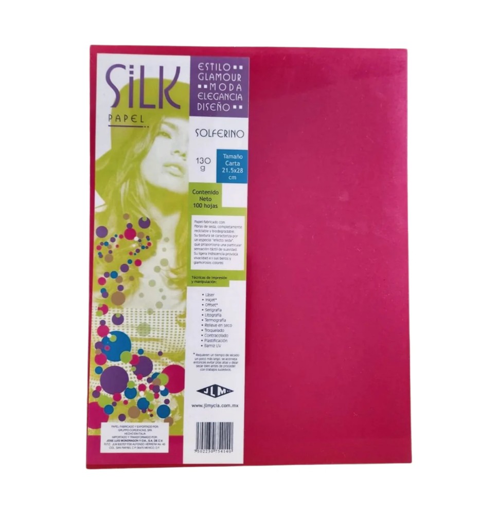 PAPEL SILK CTA. 130G. 1C. SOLFERINO PAQ.C100H.