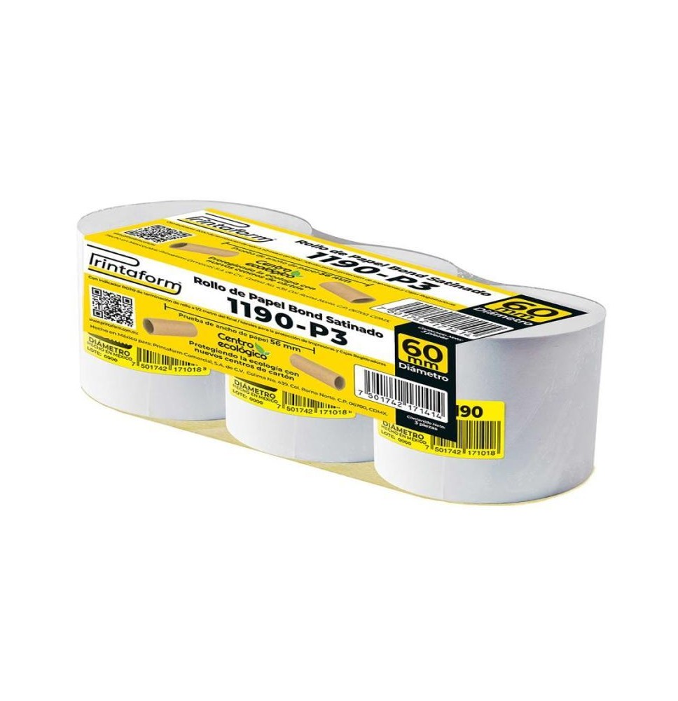ROLLO BOND 57MM X 37MTS PAQ.C3 ROLLOS B5760-1190 C.16