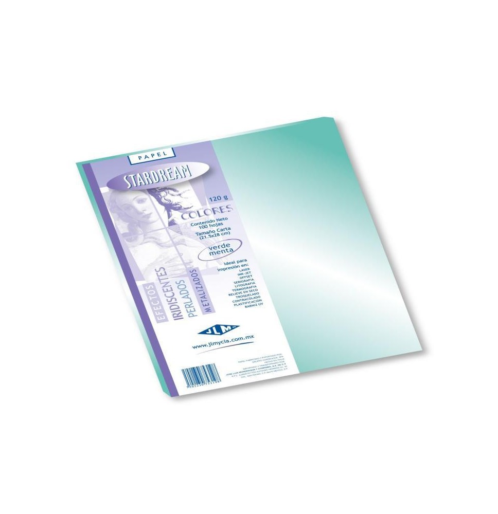 PAPEL STARDREAM CTA. 120G. 2C. VERDE TURQUESA PAQ.C100H.