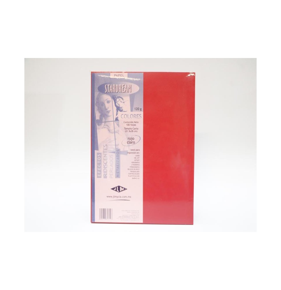 PAPEL STARDREAM CTA. 120G. 2C. ROJO CLARO PAQ.C100H.