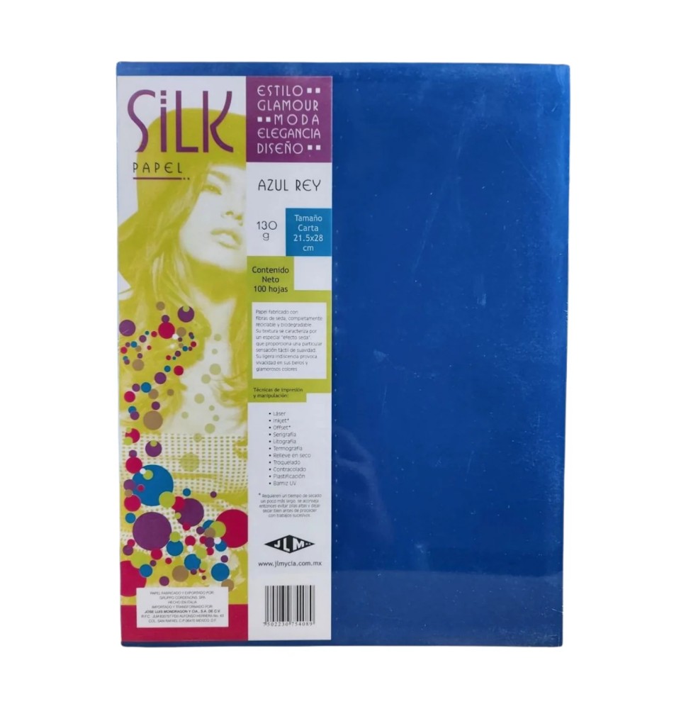 PAPEL SILK CTA. 130G. 1C. AZUL REY PAQ.C100H.