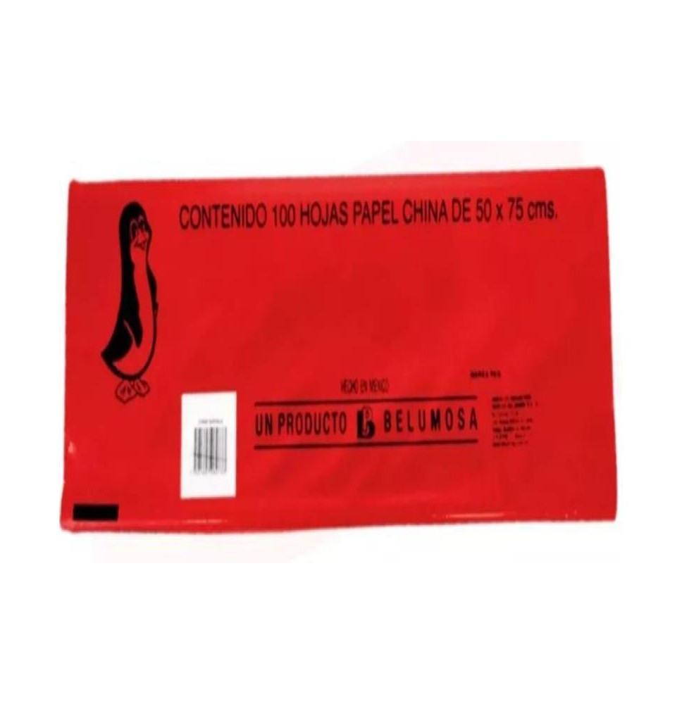 PAPEL CHINA 50X75 CM. ROJO NAVIDAD E.100 C.1000