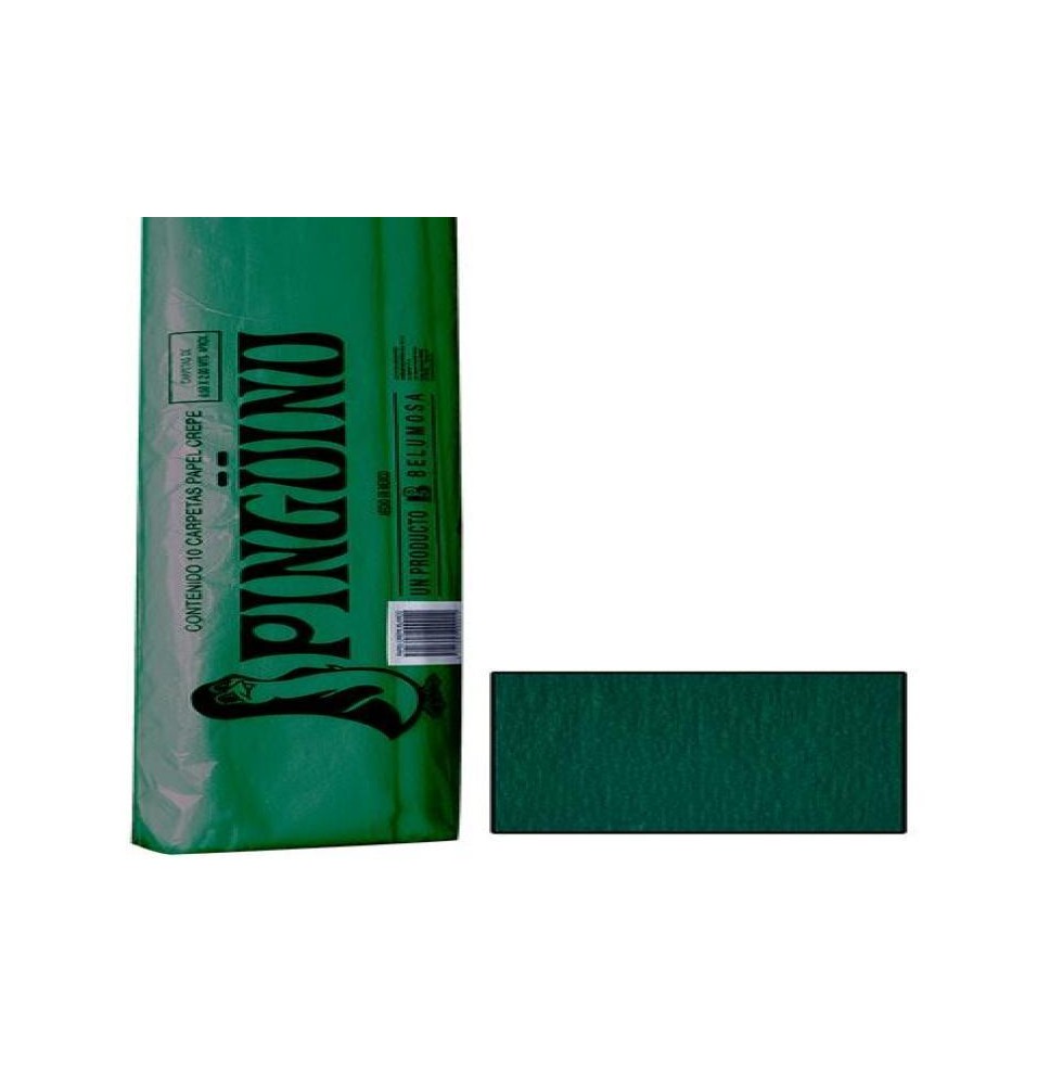 PAPEL CREPE PINGUINO VERDE NAVIDAD E.10 C.250 35